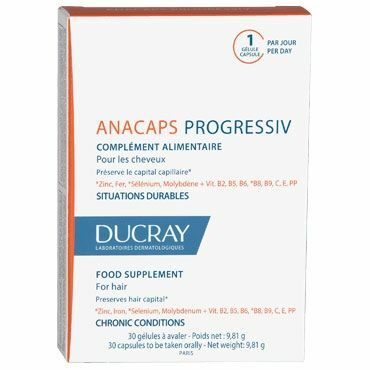 Ducray -ravintolisä hiuksille ja päänahalle Anacaps Progressiv, nro 30