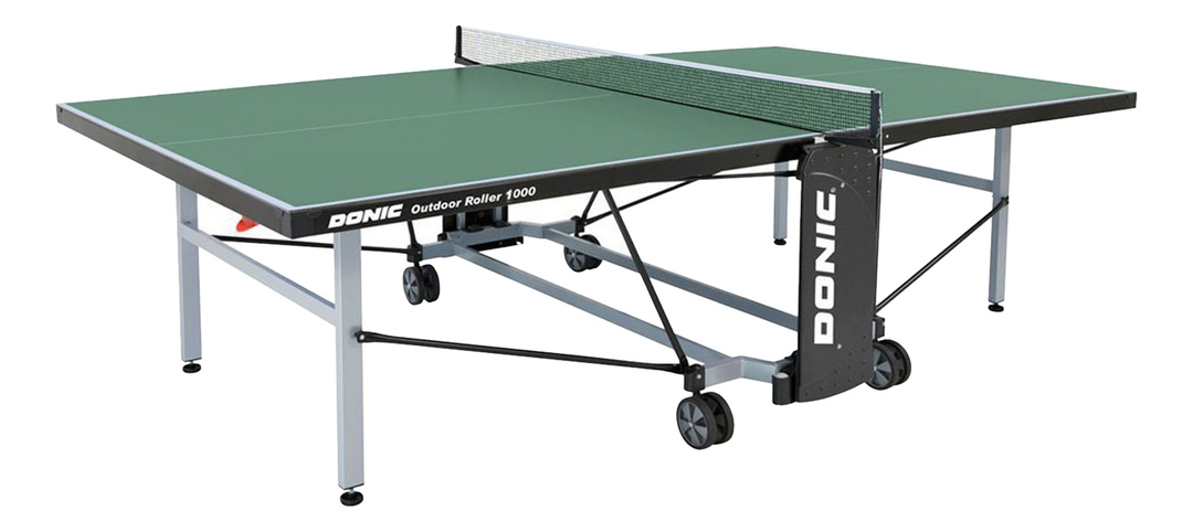 שולחן טניס דוניק חיצוני רולר 1000 ירוק, עם רשת