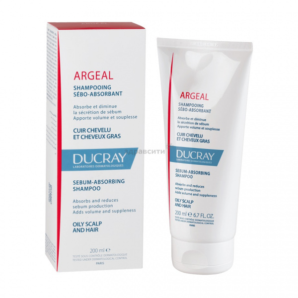 Shampoo Ducray (Ducre) Argeal sebo-absorberende til fedtet hår 200 ml