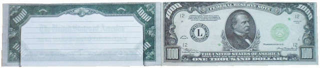 Pacote de bloco de notas do Diploma de souvenir da Filkin 1000 $ NH0000015