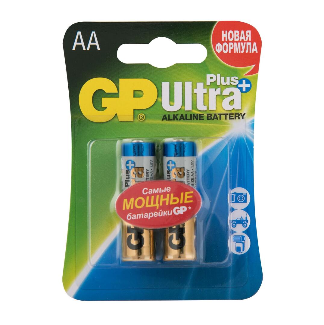 Finger-type alkaline batteries GP # and # quot; Ultra Plus # and # quot;, type АA (LR6), 1,5V, 2 pieces