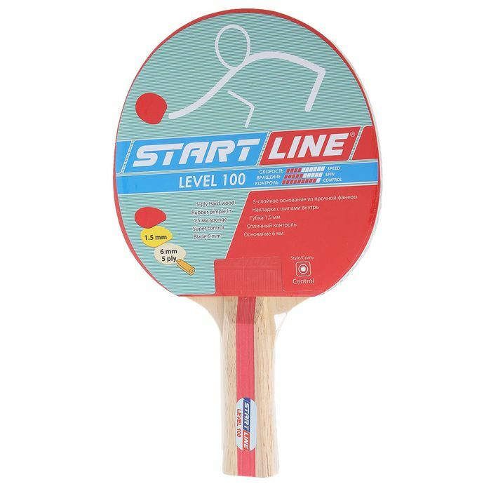 Galda tenisa rakete Starta līnija 100. līmenis ar anatomisku rokturi