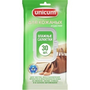 Wet wipes UNICUM for leather goods 30 pcs