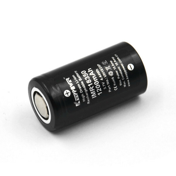 PC. Keeppower 18350 batteri IMR18350 10A afladning 1200mAh UH1835P ubeskyttet Li-ion batteri lommelygte batteri husholdningssæt