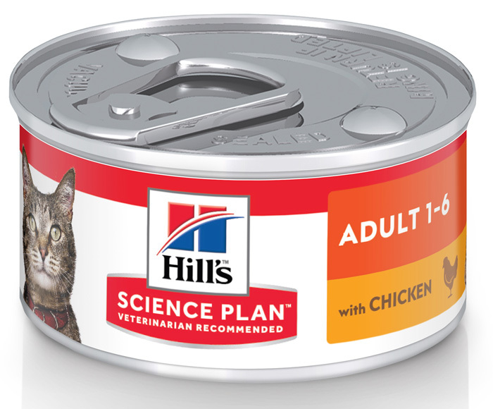 Hills Science Plan Comida húmeda para gatos Feline Adult Optimal Care con pollo enlatado 0.085 kg