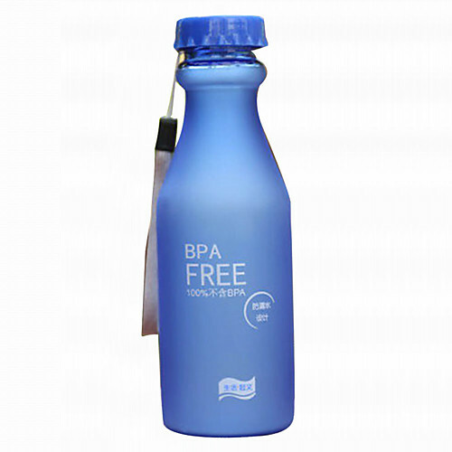 Godteri farger knusefast frostet forseglet plastkoker 550ml bærbar vannflaske for reise yoga løping camping