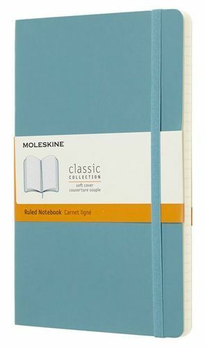 Notizblock, Moleskine, Moleskine Classic Soft Large 130 * 210mm 192St. Lineal Softcover zur Fixierung des Gummibandkopfes