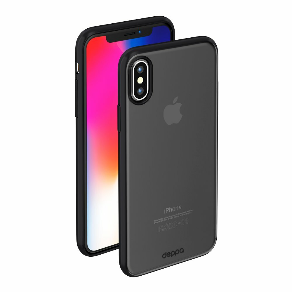 Deppa Gel Plus Case Matt pour Apple iPhone X, Noir