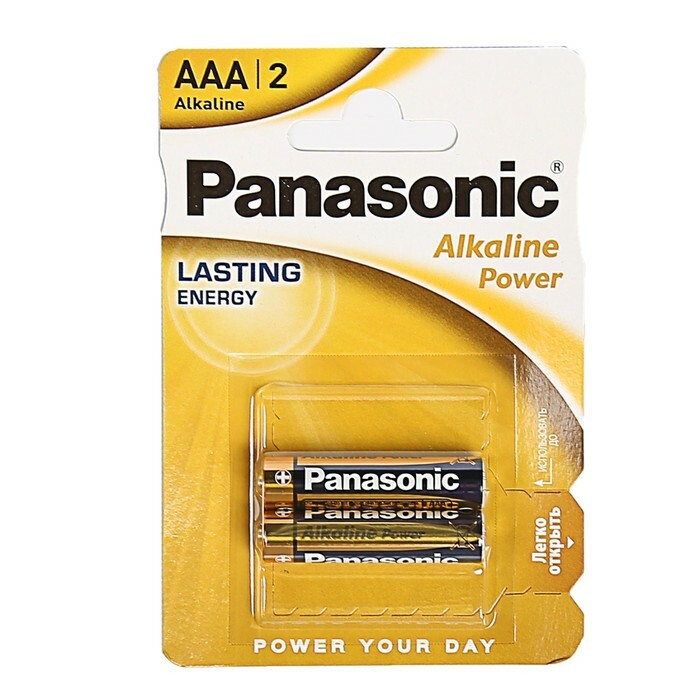Batteria alcalina Panasonic Alkaline Power, AAA, LR3-2Bl, blister, 2 pz.