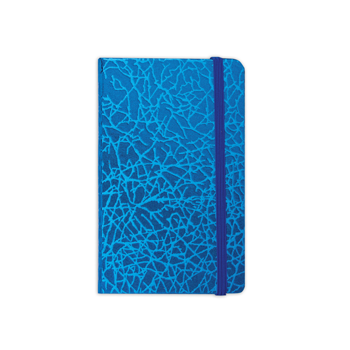 Poslovna bilježnica BRAUBERG A7 + 64L, 95 * 145 mm, Irida, metalik koža, elastična traka, linija, plava, 128046 3