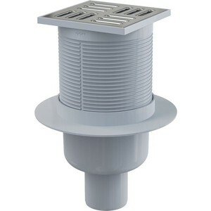 Shower drain AlcaPlast 105x105 / 50 straight line, stainless steel, wet odor trap (APV2)