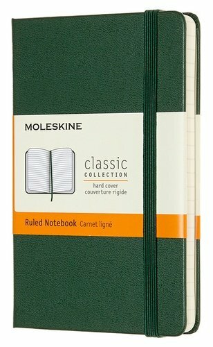 Notebook Moleskine, Vrecko Moleskine CLASSIC 90x140mm 192s. pravítko tvrdý kryt zelený