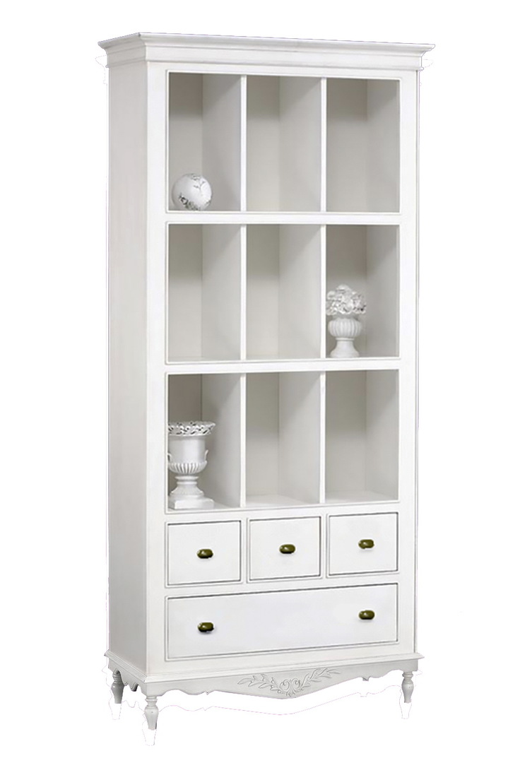 Library shelving open with drawers snow provence