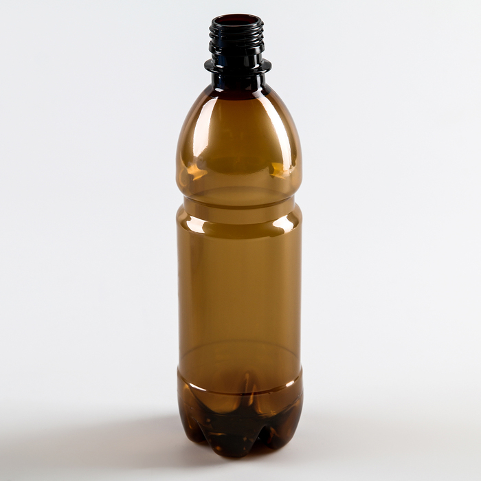 Flaske 0,5 l, PET, brun, uden hætte