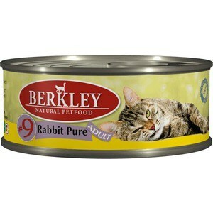 Konservi Berkley Adult Rabbit Pure Nr. 9 ar truša gaļu pieaugušiem kaķiem 100 g (75108)