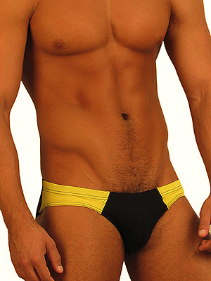 Doreanse Fitness Collection 1099c01 men's briefs in black and yellow