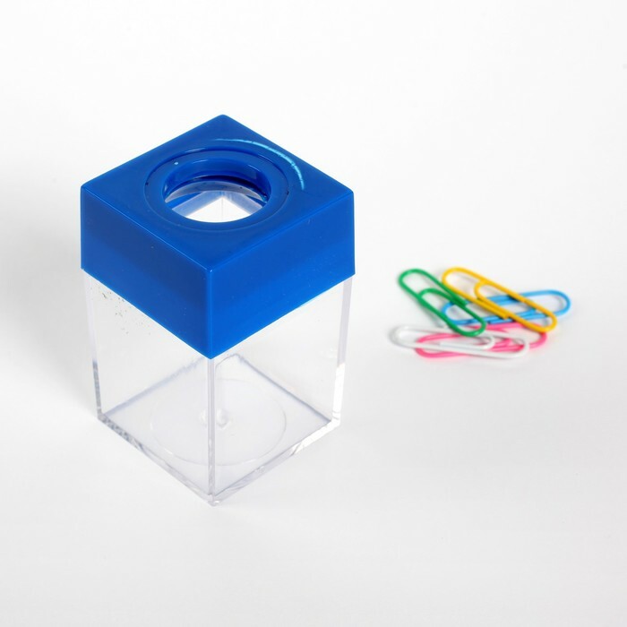 Spaustuko laikiklis skaidrus plastikinis MIX, kvadratas su magnetu