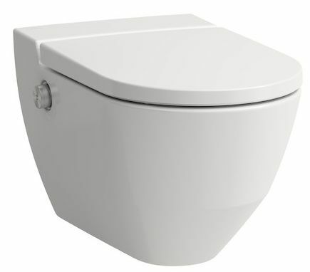 Wall-hung rimless toilet with bidet function with microlift seat Laufen Navia 8.2060.1.400.000.1
