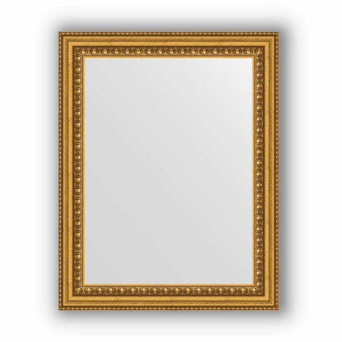 Ogledalo u okviru od bageta - zlatne perle 46 mm, 38 x 48 cm, Evoform