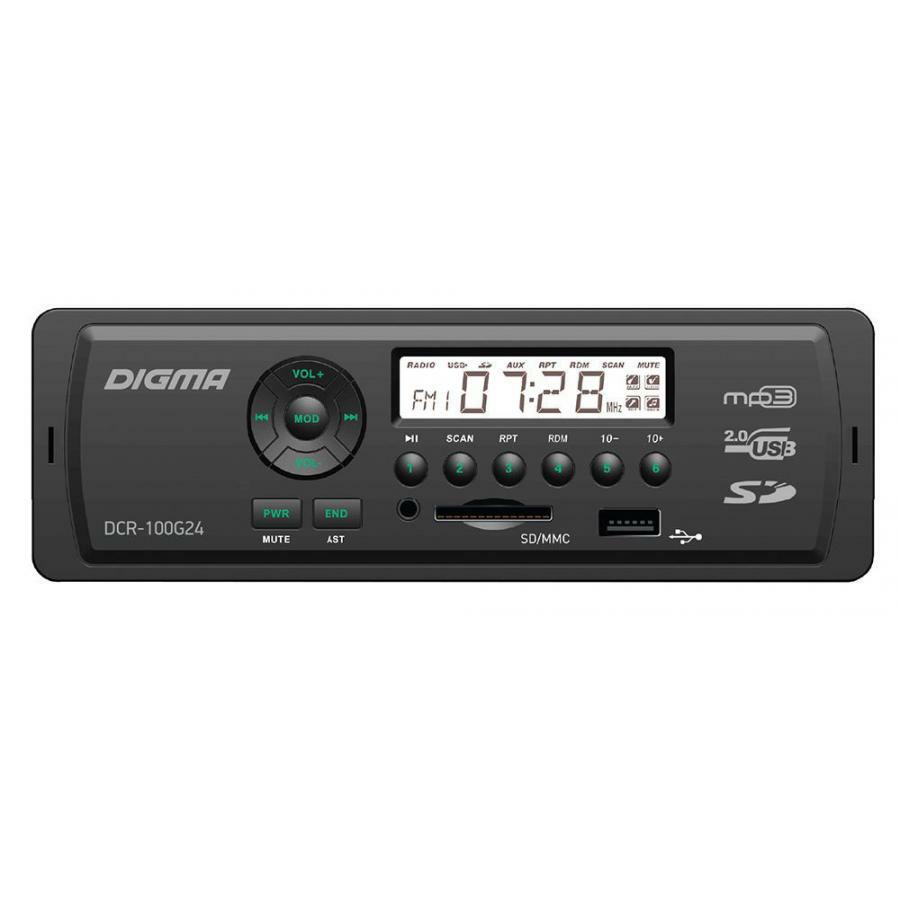 Autoradio-Tonbandgerät Digma DCR-100G24 1DIN 4x45W
