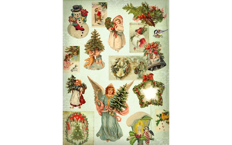 Rice paper Craft Premier for decoupage art. CP09279-1 Christmas tree A4, 25 g / m