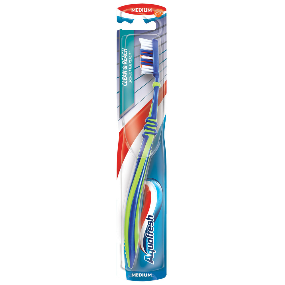 Szczoteczka do zębów Aquafresh Clean # i # Osiągnij średnie, średnie włosie