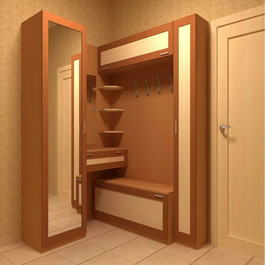 Couloir d'angle de type modulable avec armoire-étuis à crayons