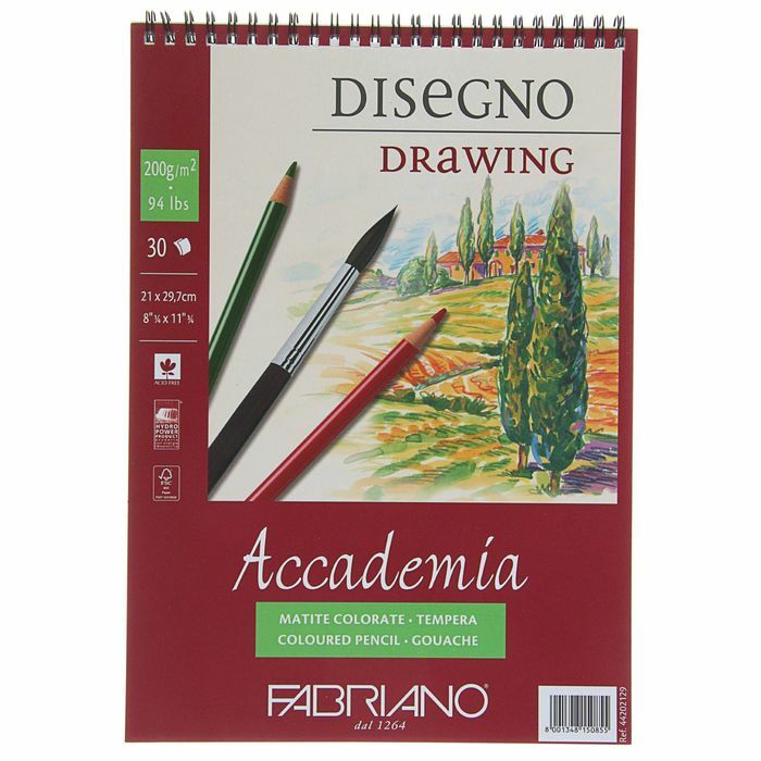 Kreslicí podložka A4 120 g / m2 Fabriano Accademia skicování 50 listů, na hřeben 44122129