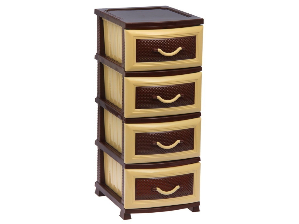Chest of drawers Rossplast Dolphin 4 tiers Beige-Brown