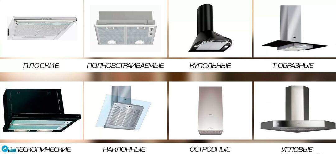Types of hoods for kitchen