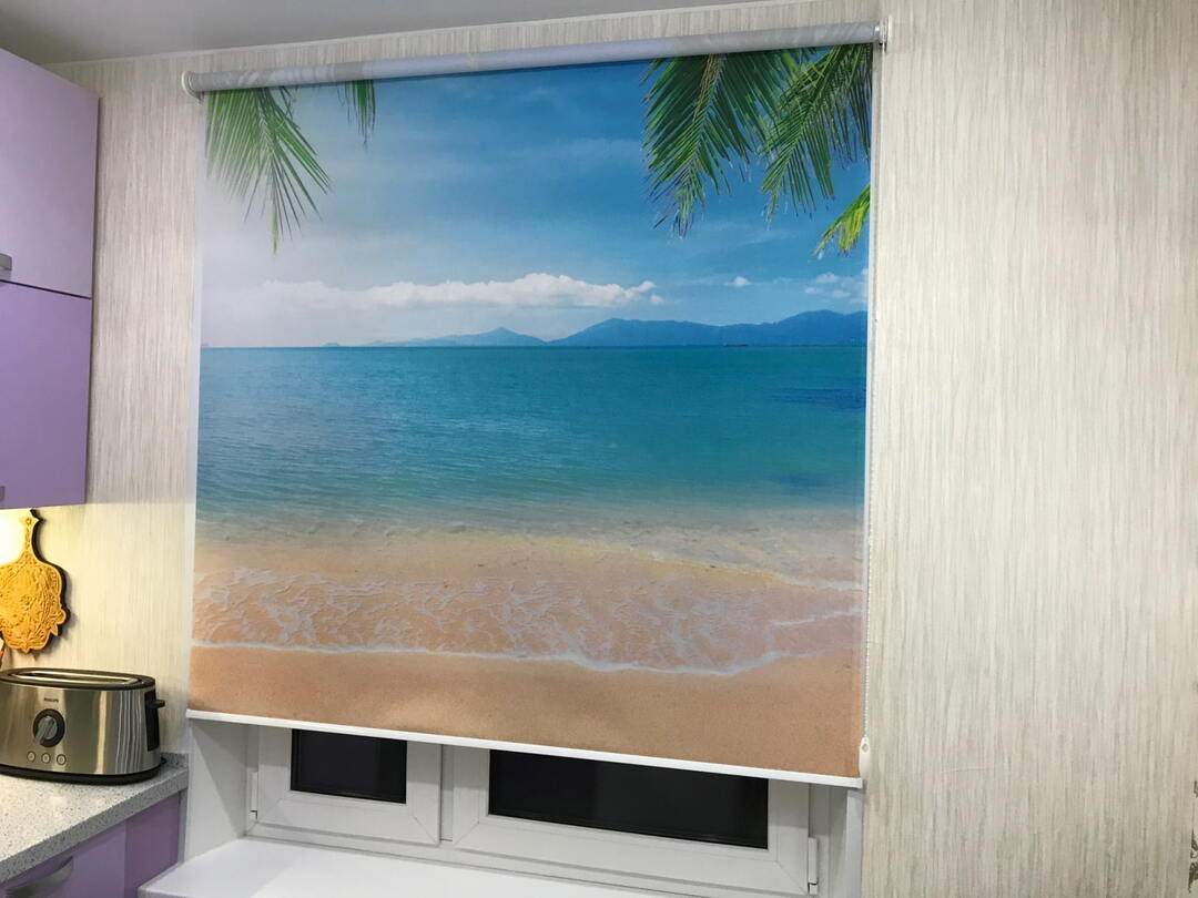 Photo curtains for the kitchen: 3d and other varieties, photo of a real interior