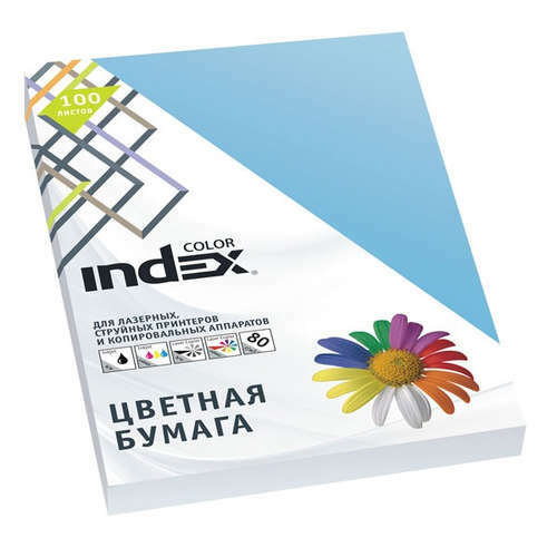 Papier, farbig, Büro, Index Color 80gr, A4, azurblau (77), 100l