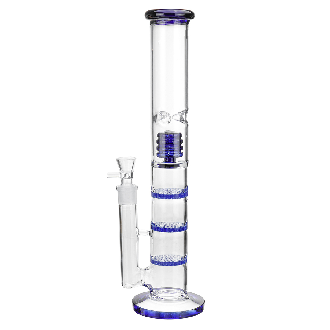 Inch Glass Hinge Three Honeycomb PERC Smoking Pipe Water H ookah With Ice Maker H ookah Pipes