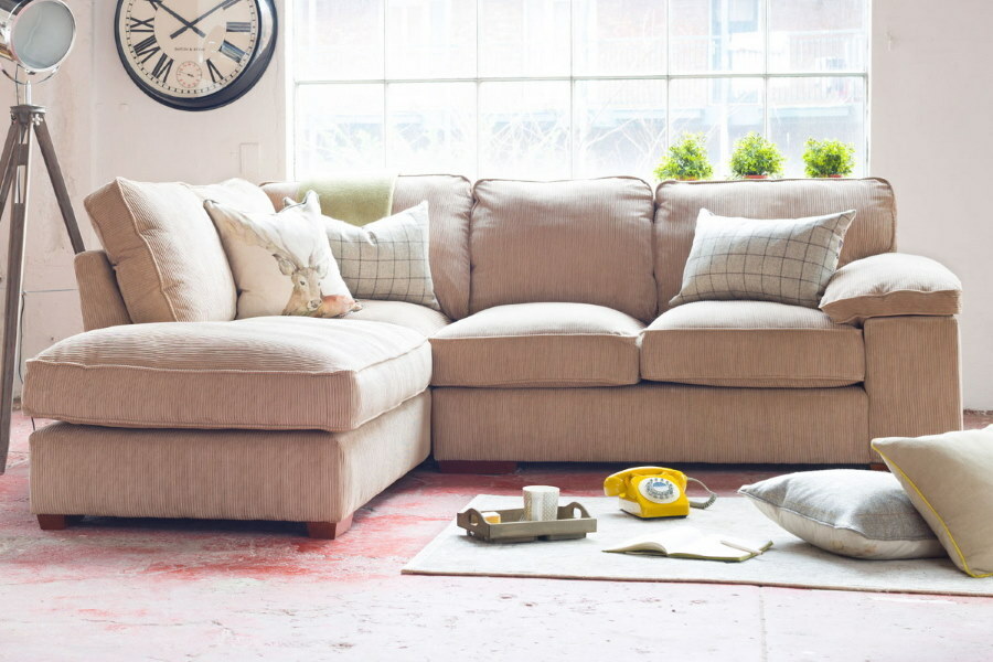Corner sofa in a small area living room