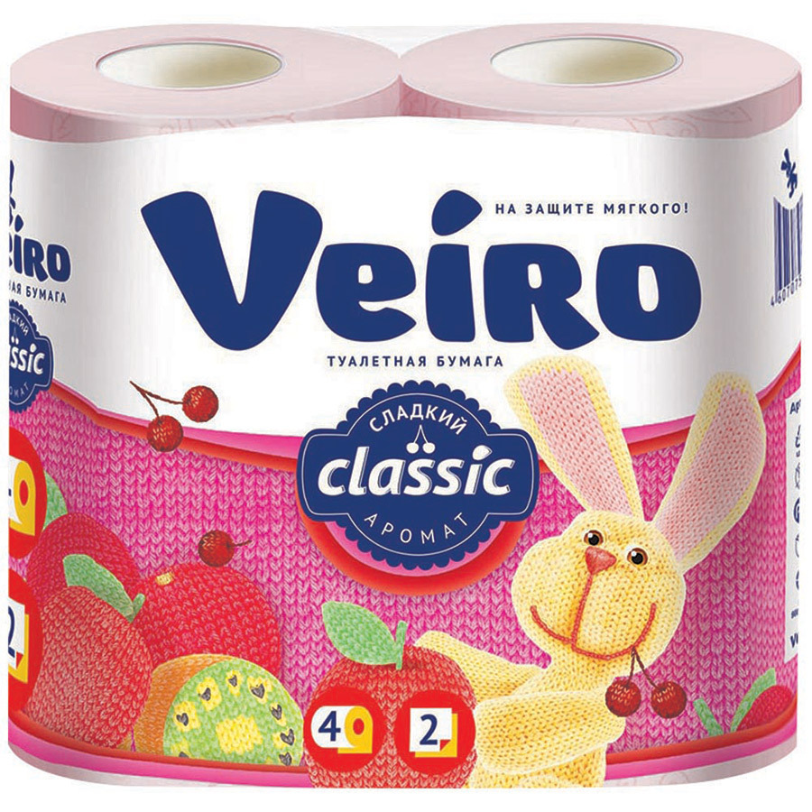 Veiro Classic toalettpapir Søt duft rosa 2 lag 4 ruller