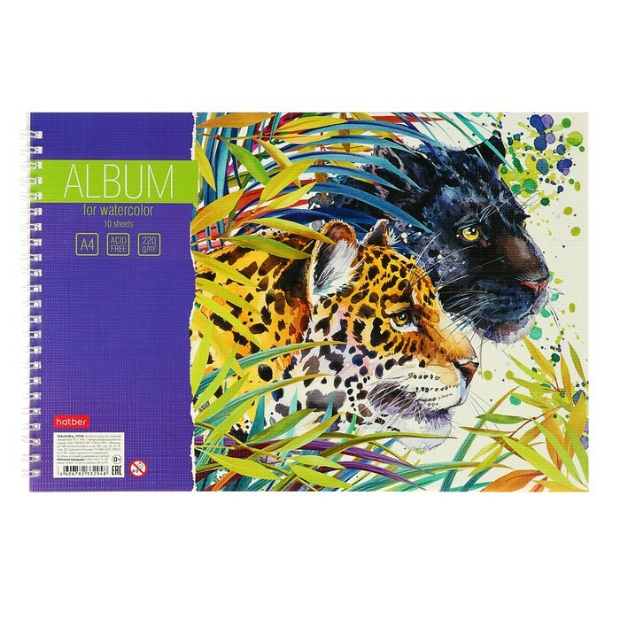 Album voor aquarellen A4 10L op de nok Wild World, bl 220g/m2, reliëf, gebaar gemiddelde 60497