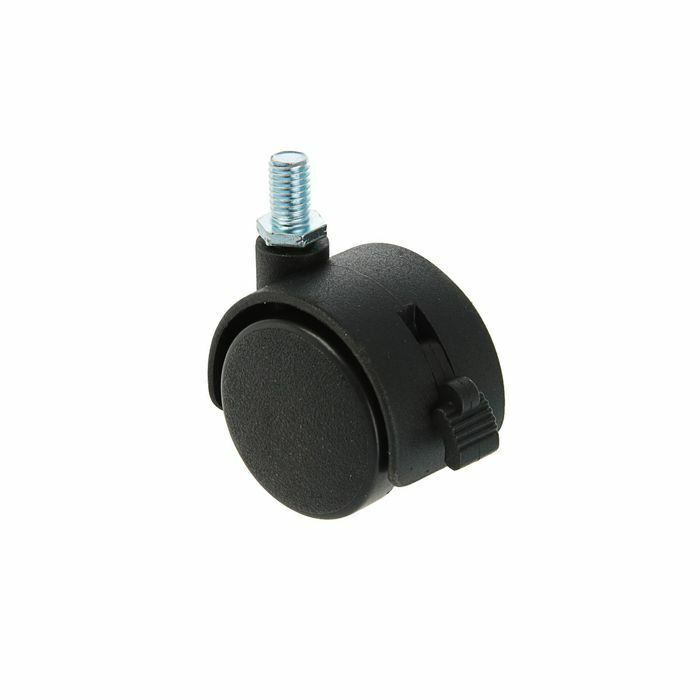 Furniture wheel, d = 40 mm, with a foot, with a brake, black plastic