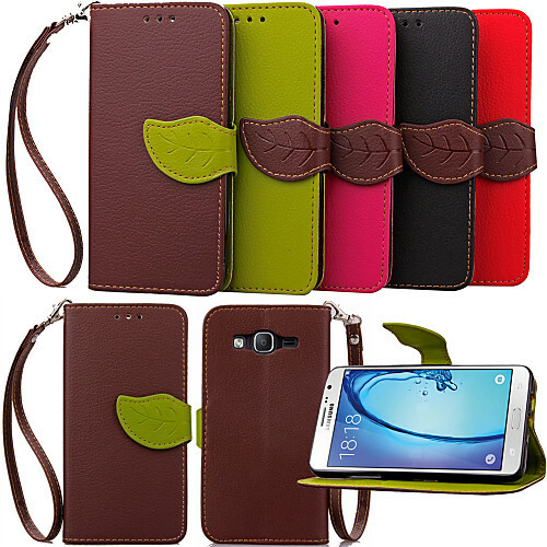 Case For Samsung Galaxy Samsung Galaxy Case Wallet / Card Holder / with Stand Full Body Cases Solid Colored PU Leather for Young 2 / On 7 / On 5