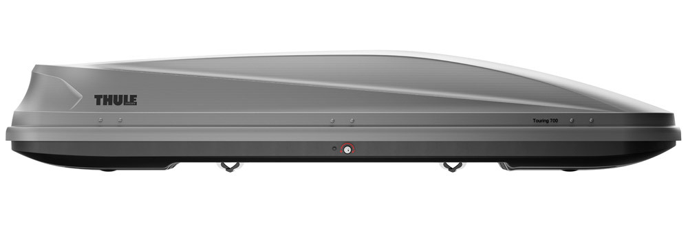 Thule Touring box 700, 232x70x42cm, aeroskin titanium, 2-sided, for installation on the trunk