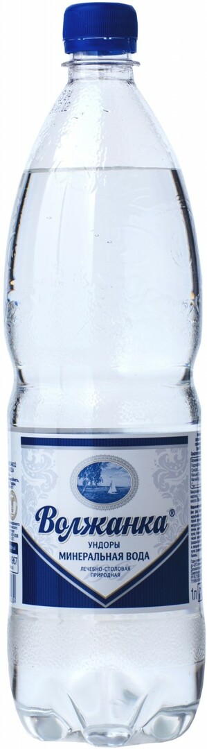 מים מינרליים Volzhanka מוגזים בבקבוק פלסטיק 1 ליטר