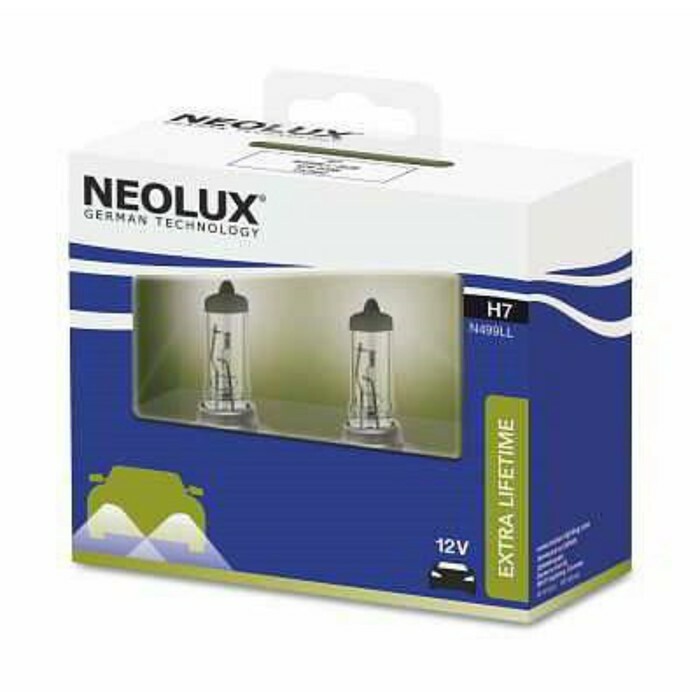 Lampe de voiture NEOLUX Extra Lifetime, H7, 12 V, 55 W, lot de 2 pièces, N499LL-SCB
