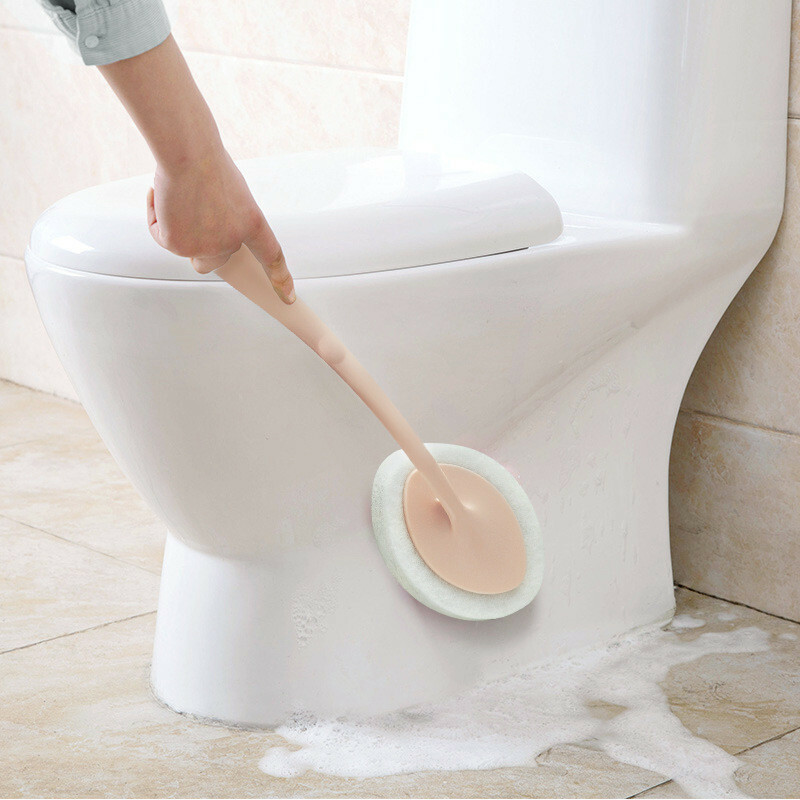 Manuell rengjøringsbørste for svamper Badebørste Keramiske kjøkkenfliser Avkalkingsbørste Erstatningssvamp for gulvbørste