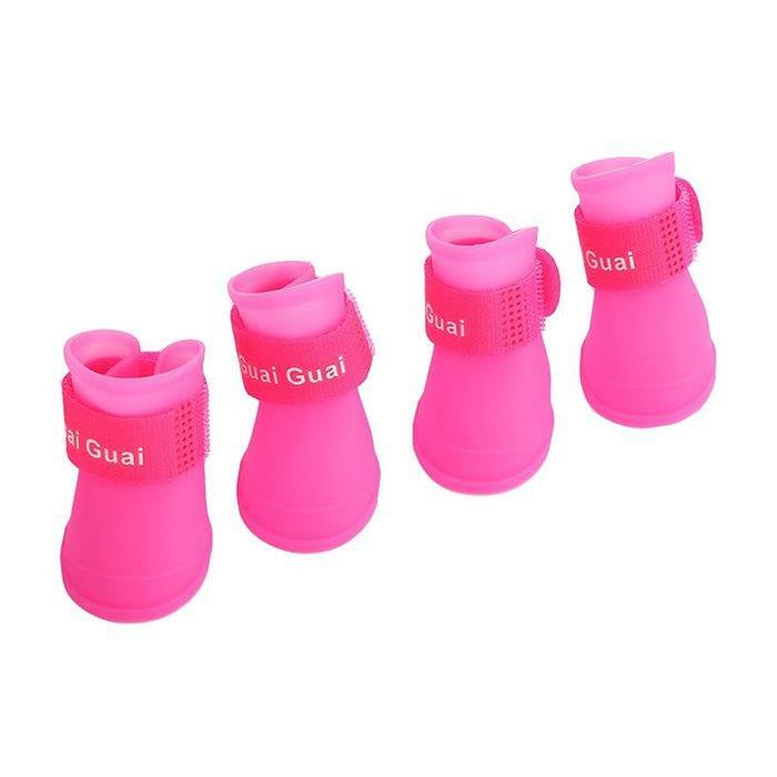 Boty pro psy GRYZLIK AM růžový silikon velikost L 5,7x4,7 cm