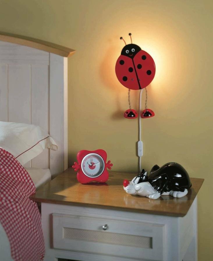 Ladybug-shaped children's night lamp