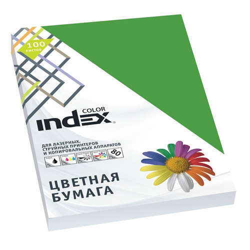 Carta, colorata, per ufficio, Index Colour 80gr, A4, verde brillante (63), 100l