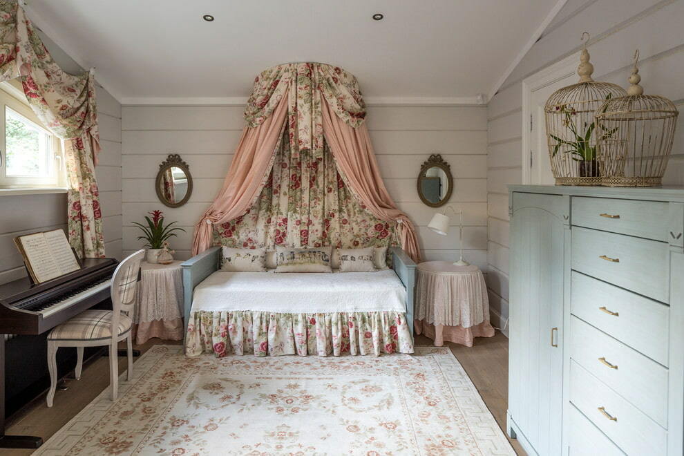 Beautiful children's bedroom in shabby chic style