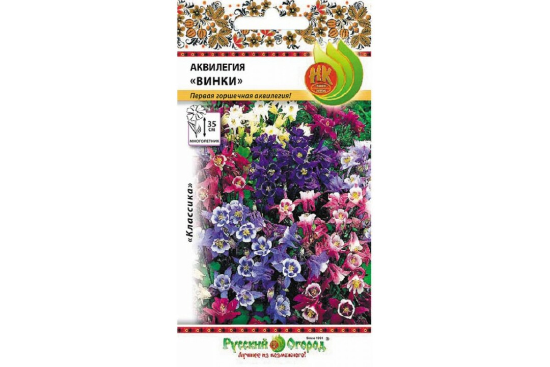 Nasiona Aquilegia Winky, Mix, 8 szt, rosyjski ogród warzywny