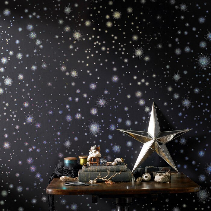 Wallpapers Žvaigždėtas dangus nuo vaiko kambario sienos