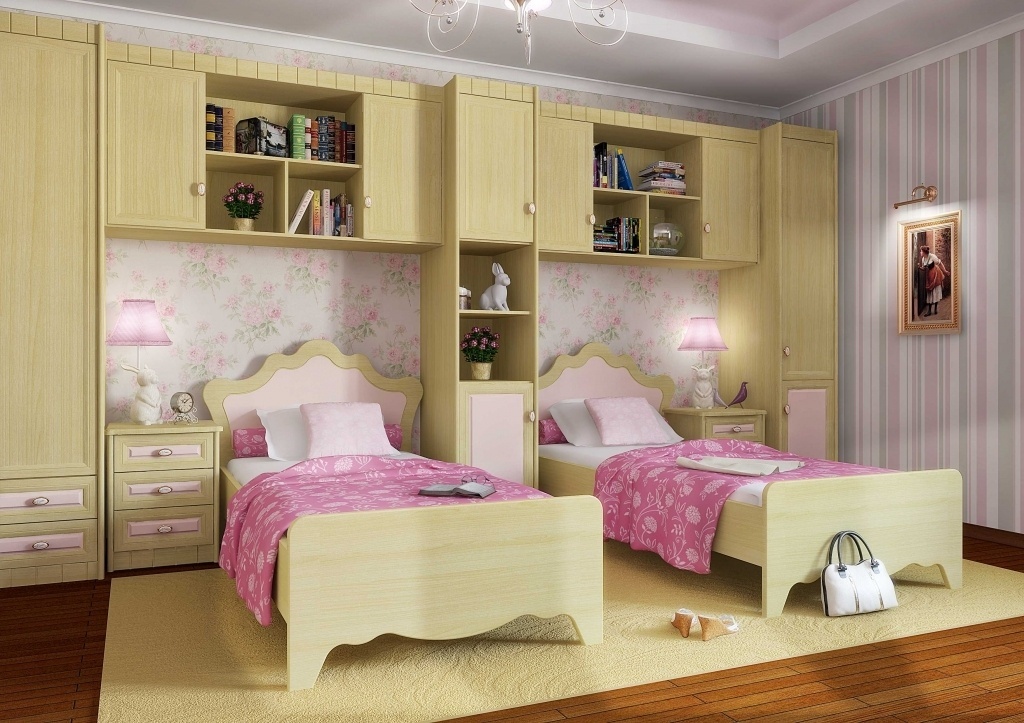 Modulære møbler i pigernes soveværelse