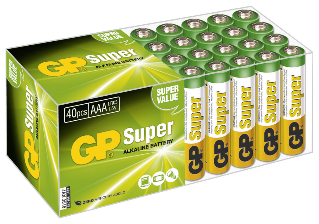 Batteria GP Batterie Super Alkaline 24A LR03 AAA 40 pz